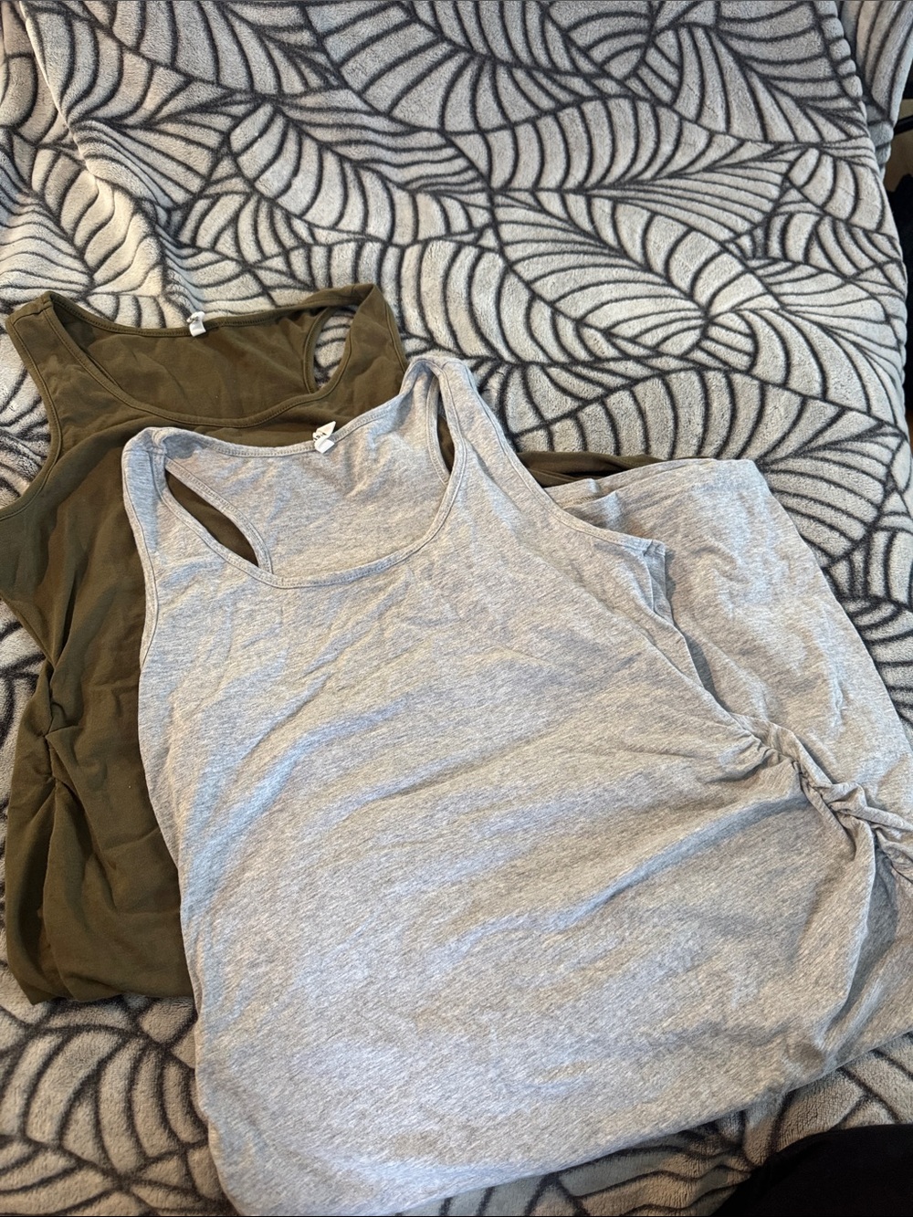 Bundle of 2 - Women’s Cotton Racerback Tank Dress w/ Ruching - Size Medium